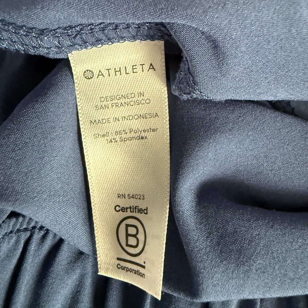 Athleta Skyline Paper Bag High Waisted Blue Pants Size 4 - Picture 8 of 10